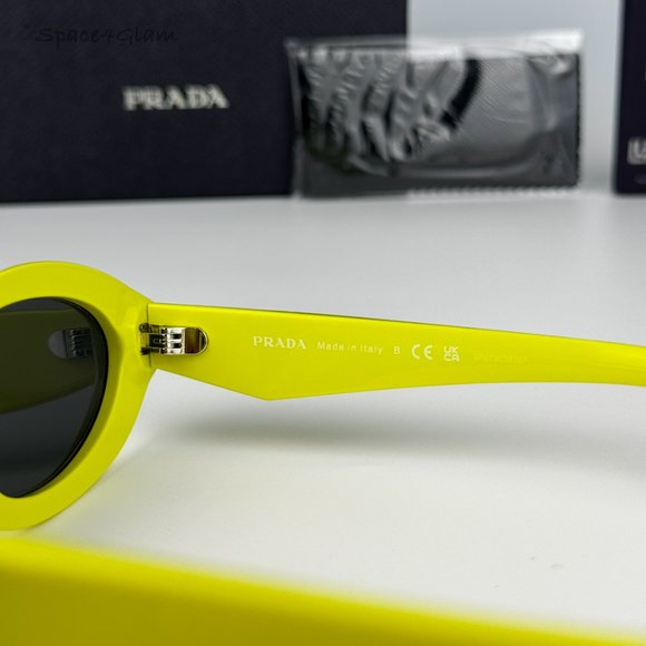 NEW Prada PR26ZS 13L08Z Cedar Dark Grey Oval Unisex Sunglasses - Picture 7 of 12